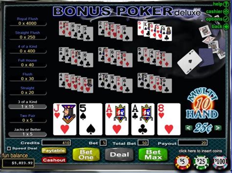 Игра Bonus Poker Deluxe  10 Hands  играть бесплатно онлайн
